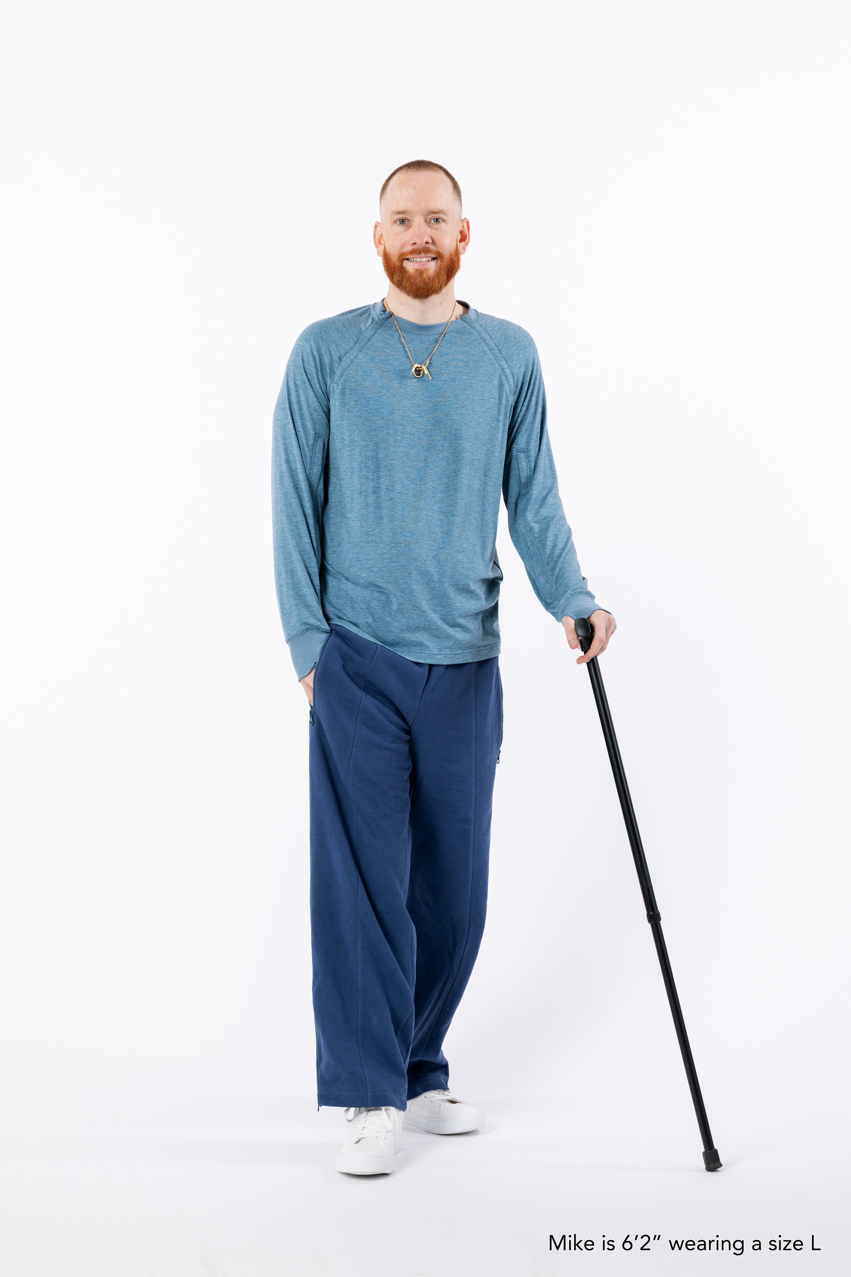 Denim Adult Raglan and Arm Zip Access LS Tee – SpoonieThreads