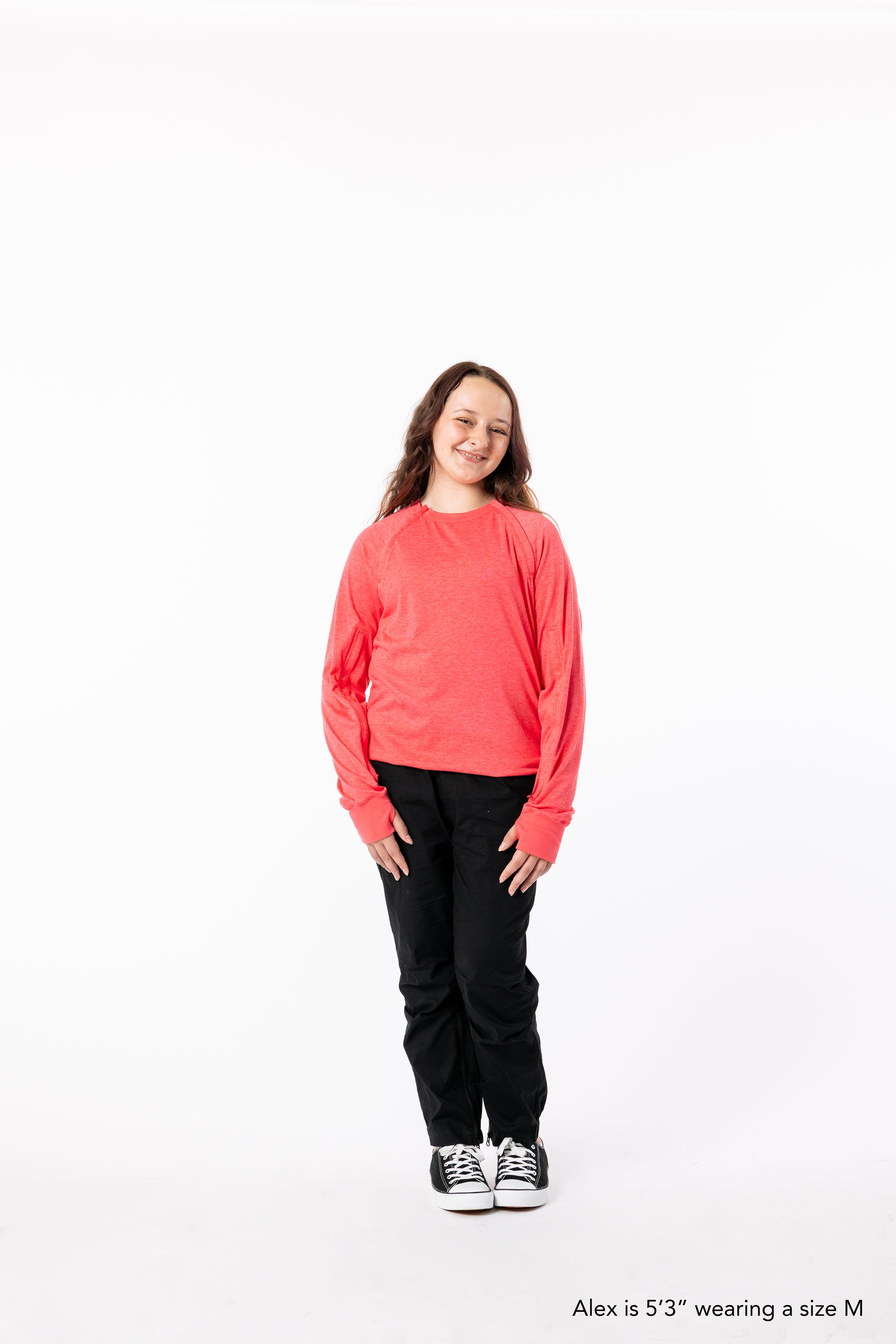 Zlex is 5&#39;3&quot; wearing a size M