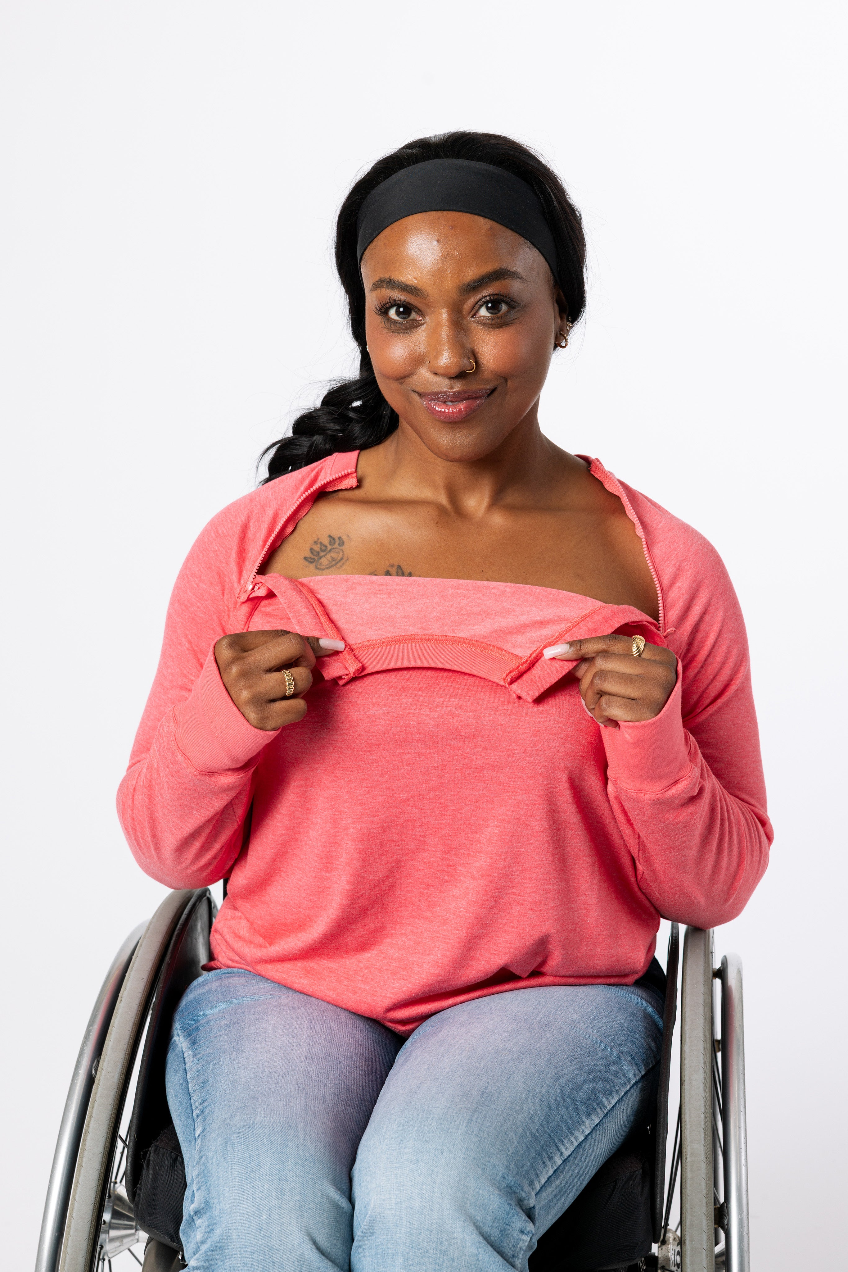 Sunset Adult Raglan and Arm Zip Access LS Tee – SpoonieThreads