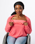 Denisha with bost chest zippers open