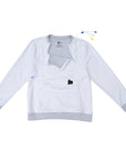 Reverse Triple Zip Crewneck Sweatshirt with medical devices