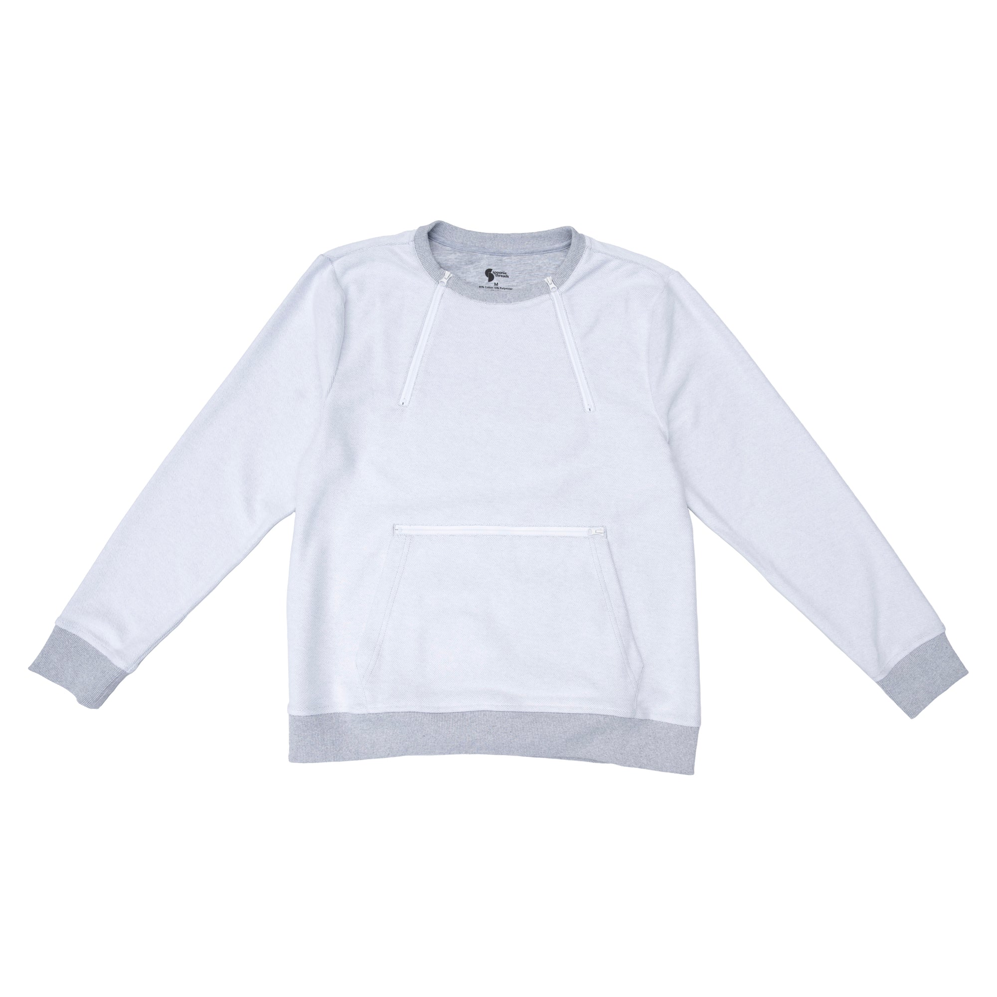 Flat image of Reverse Triple Zip Crewneck Sweatshirt