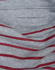 Heather Gray/Crimson Adult Stripe Zip Access Sweatshirt