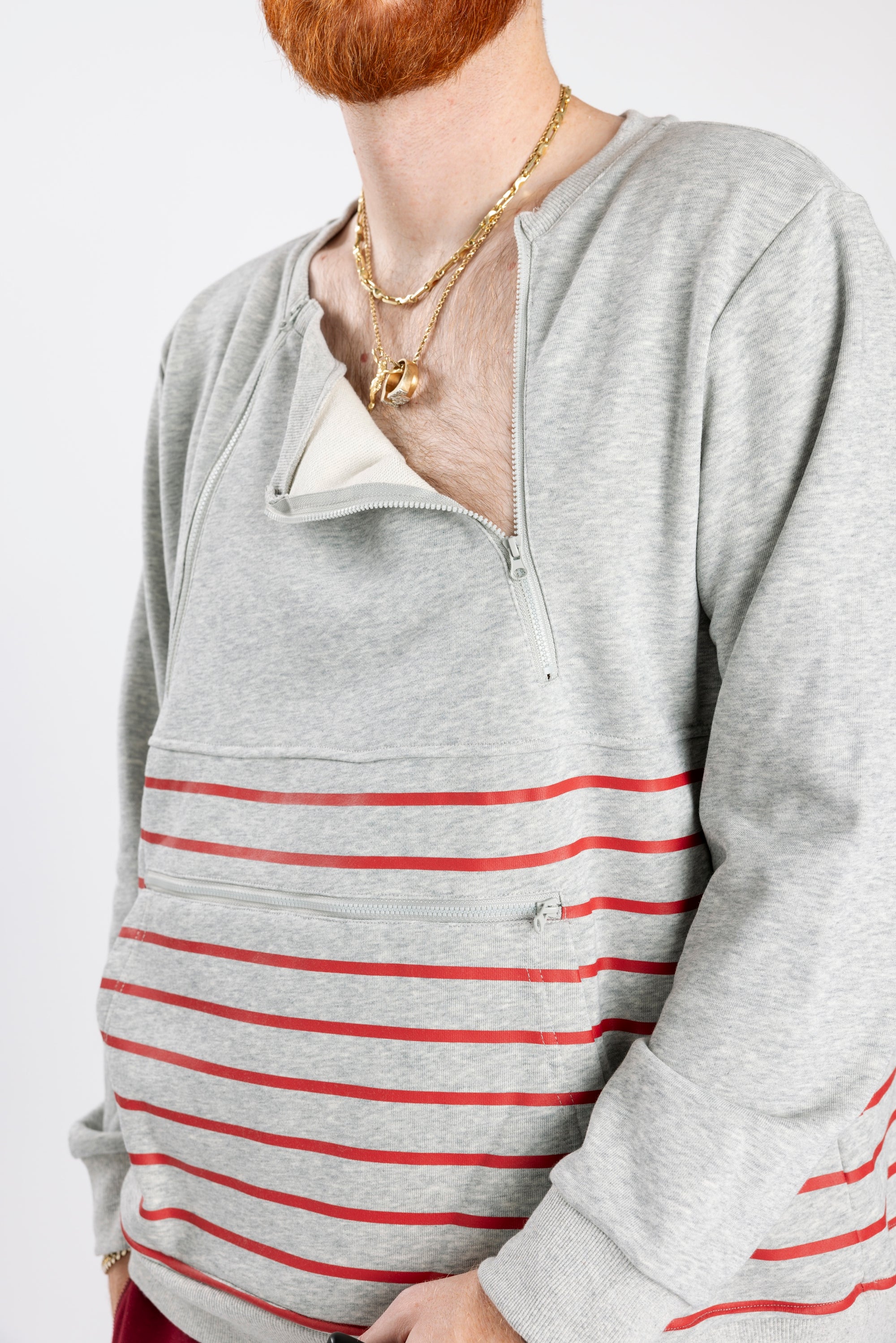 Closeup of Zip Access Sweatshirt