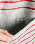 Heather Gray/Crimson Adult Stripe Zip Access Sweatshirt