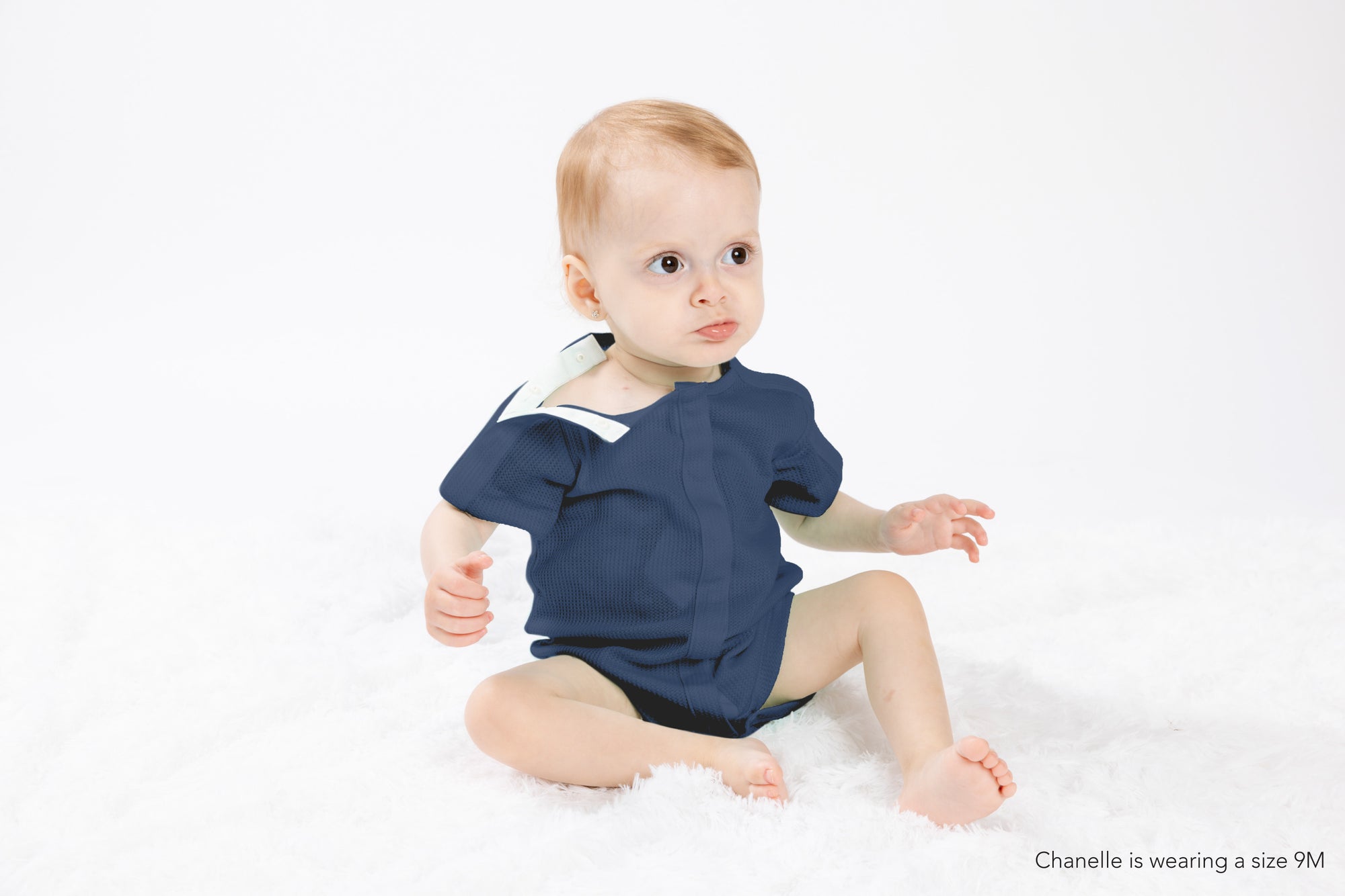 Dusty Blue Waffle Knit  Preemie to 4T All-Access Bodysuit