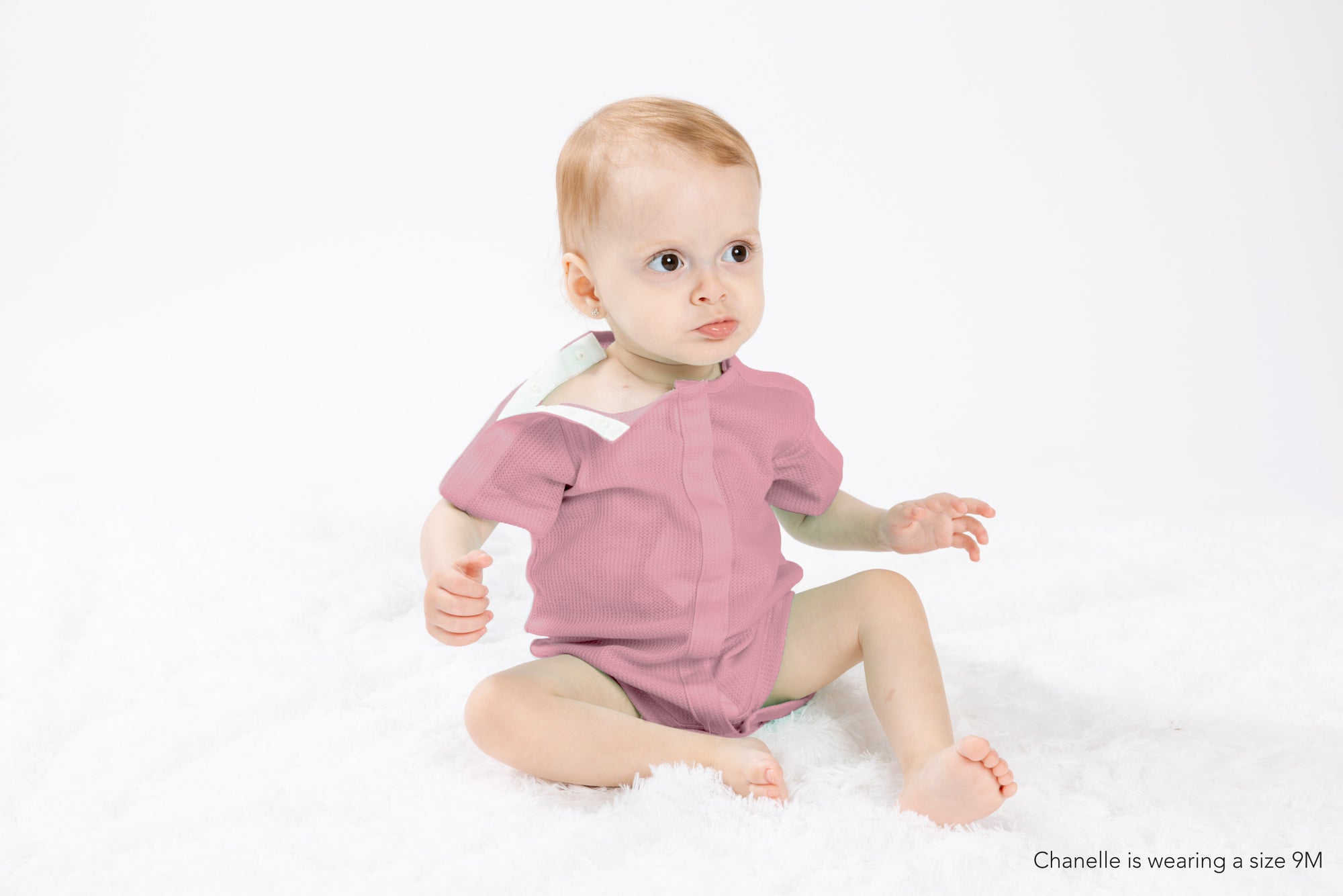 Dusty Pink Waffle Knit Preemie to 4T All-Access Bodysuit