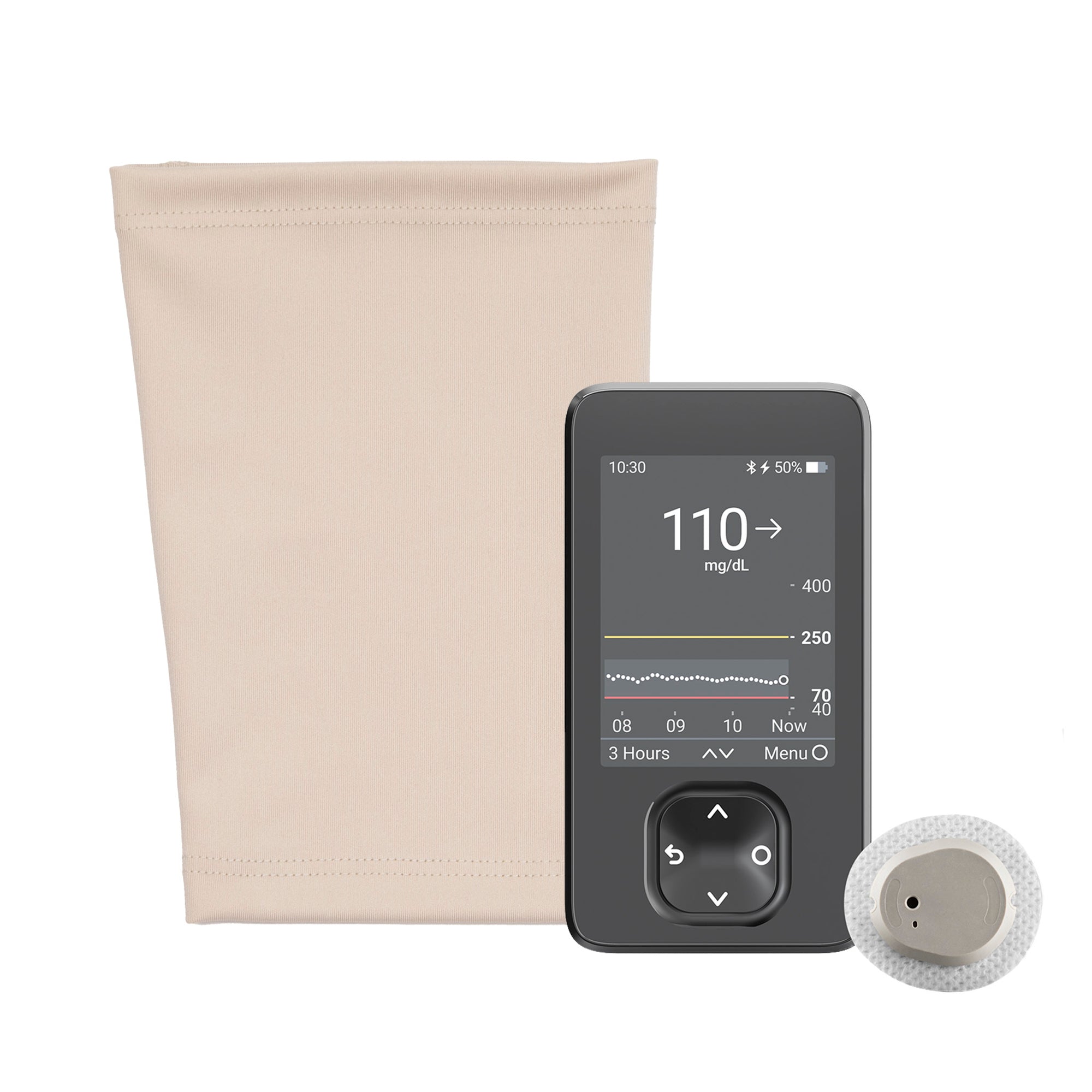 Beige sleeve with CGM