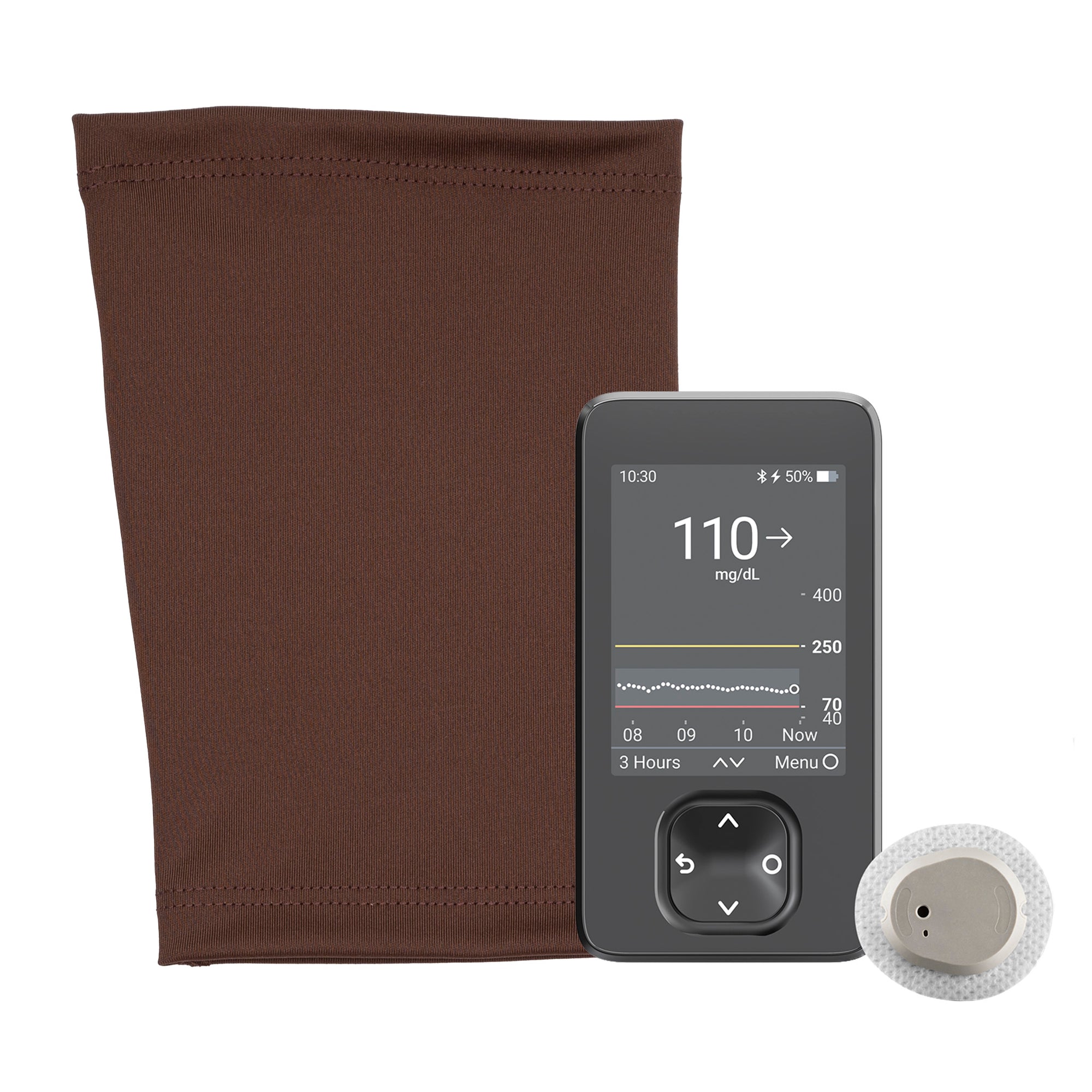 Brown sleeve with CGM