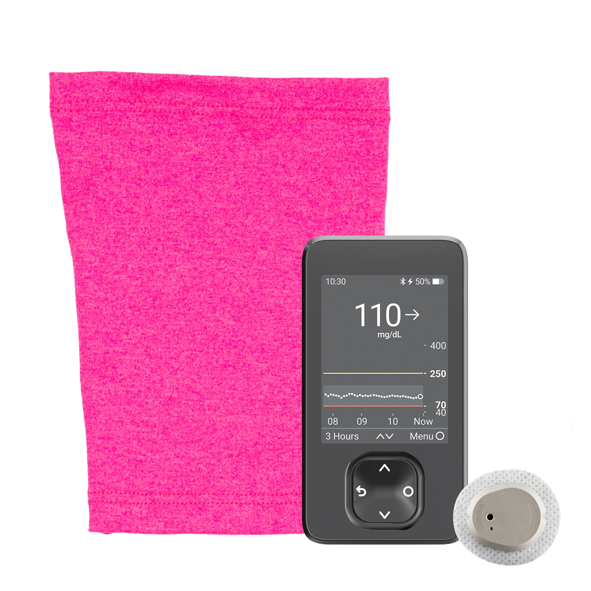 Pink sleeve with CGM