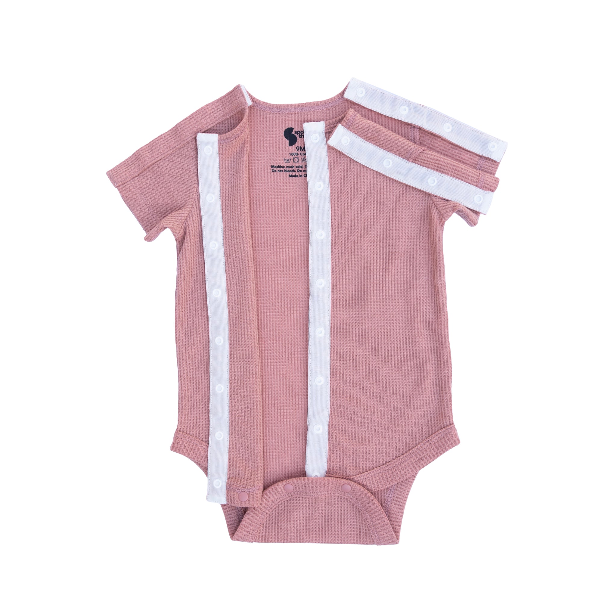 Dusty Pink Waffle Knit Preemie to 4T All-Access Bodysuit