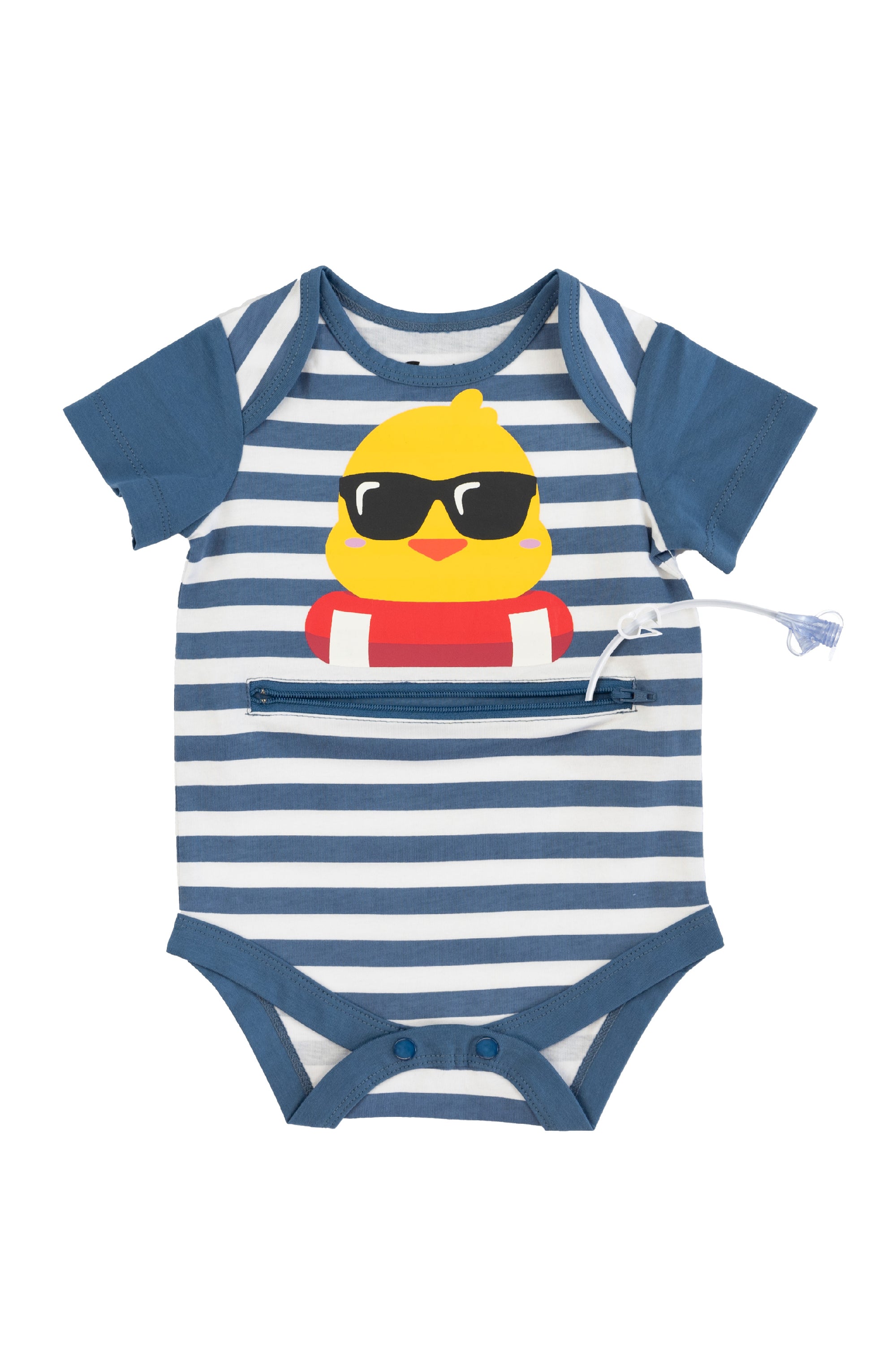 Flat of Duckie Tummy Zip Bodysuit with Tube