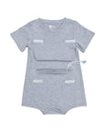 Heather Gray Kids Tummy Access Bodysuit, G-Tube, Catheter, Ostomy