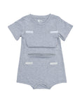 Heather Gray Kids Tummy Access Bodysuit, G-Tube, Catheter, Ostomy