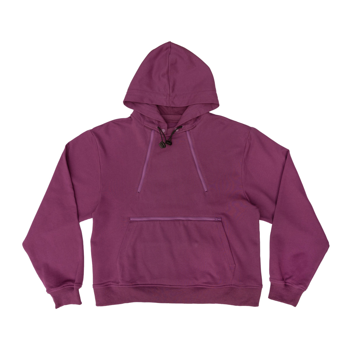Flat of Plum Zipper Access Hoodie
