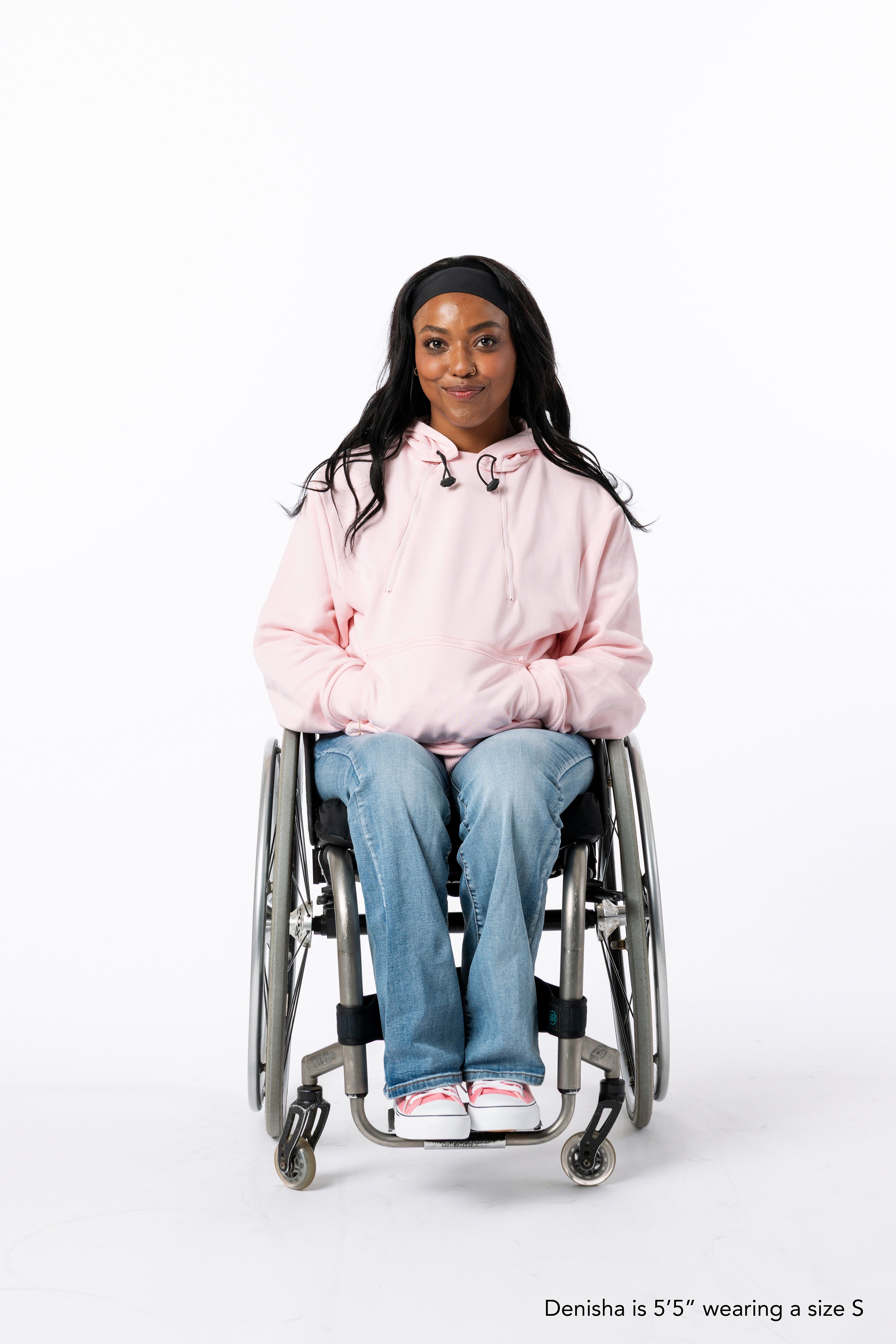 Pale Pink Adult Chest & Abdomen Zipper Access Hoodie – SpoonieThreads