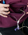 Closeup of tubing to the abdomen