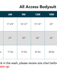 All Access Bodysuit Size Chart