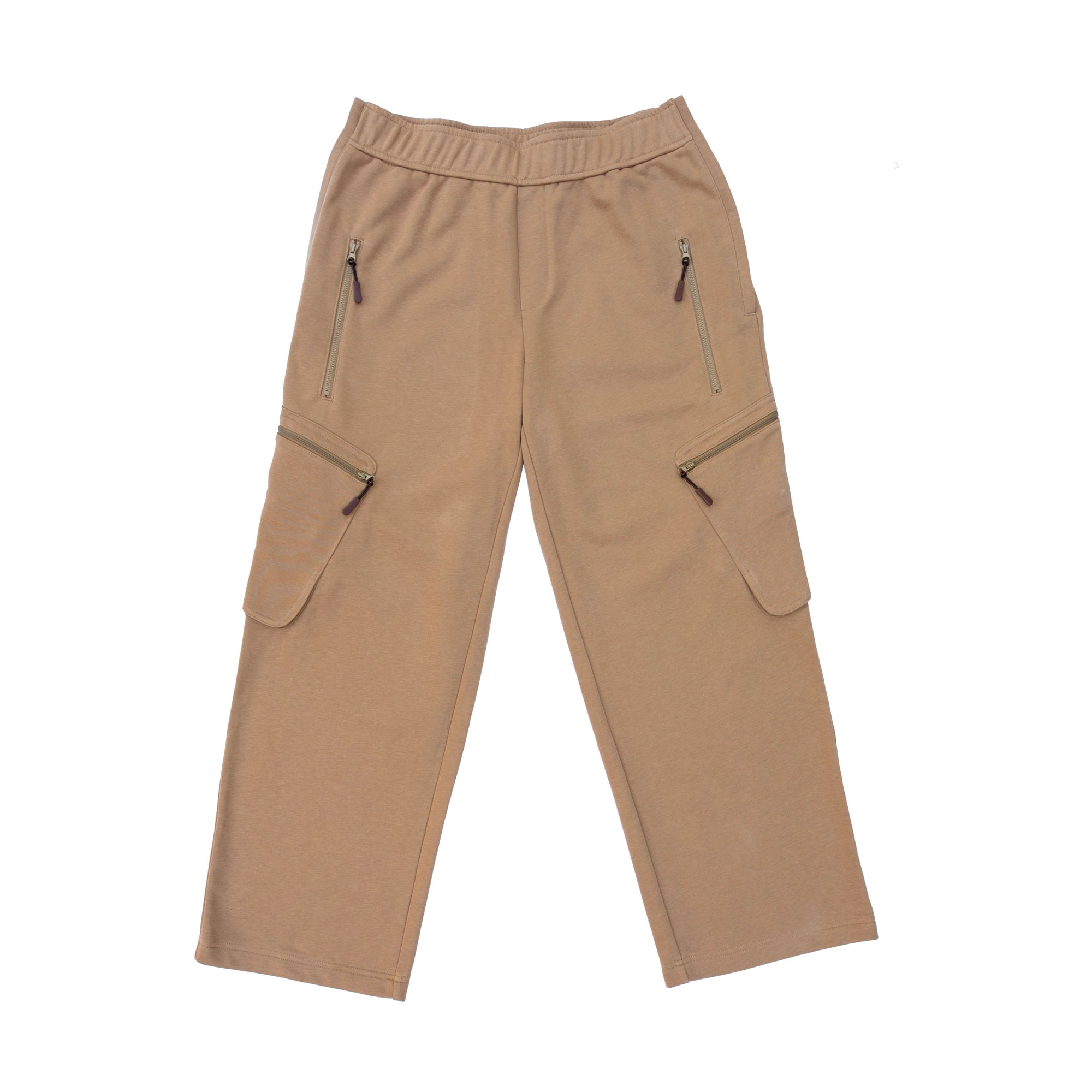 Flat of Wide Leg Cargo Pants in Khaki