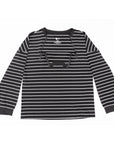 Flat of yarn dye zip access tee with zippers open