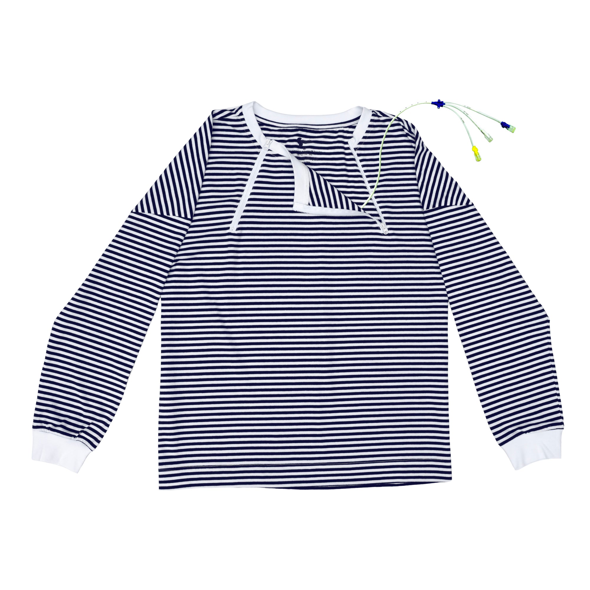 Flat of Zip Access Tee with medical device
