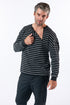 Man showing open chest zipper on Zip Chest Access Tee