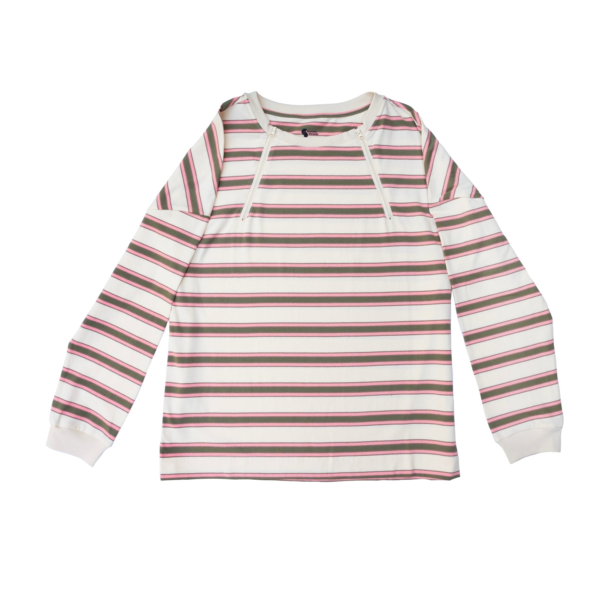Flat of Sunset L/S Yarn-dye Zip Chest Access Tee