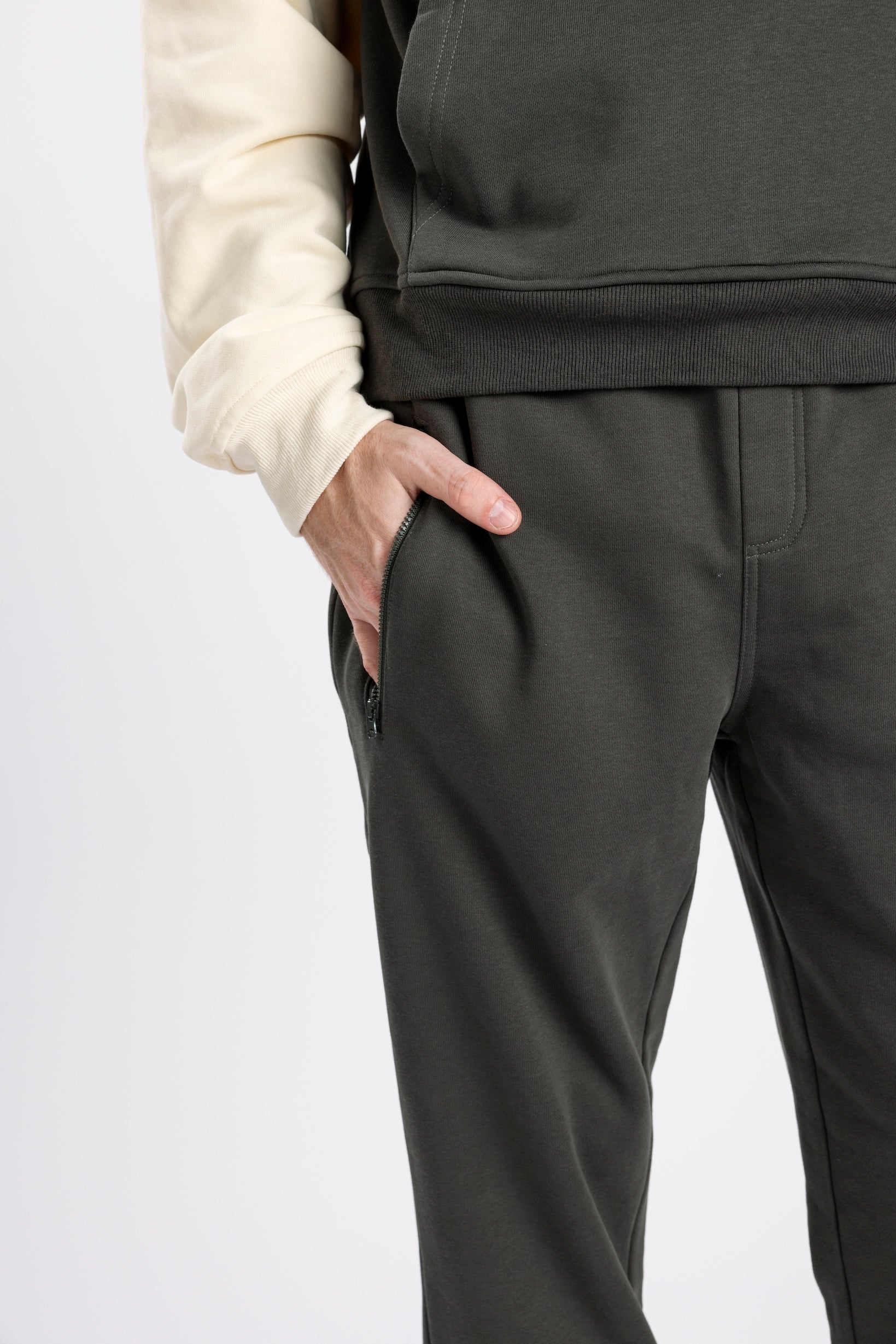 Closeup of Vintage Black Adult Ankle Zip Access Pant pocket