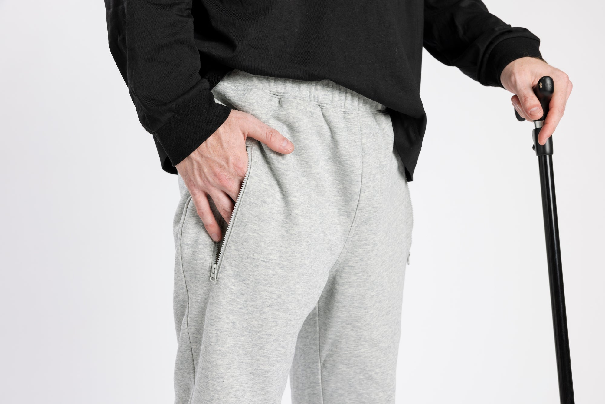 Gray Adult Ankle Zip Access Pant