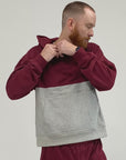 Crimson/Heather Gray Colorblock Adult Zip Access Hoodie