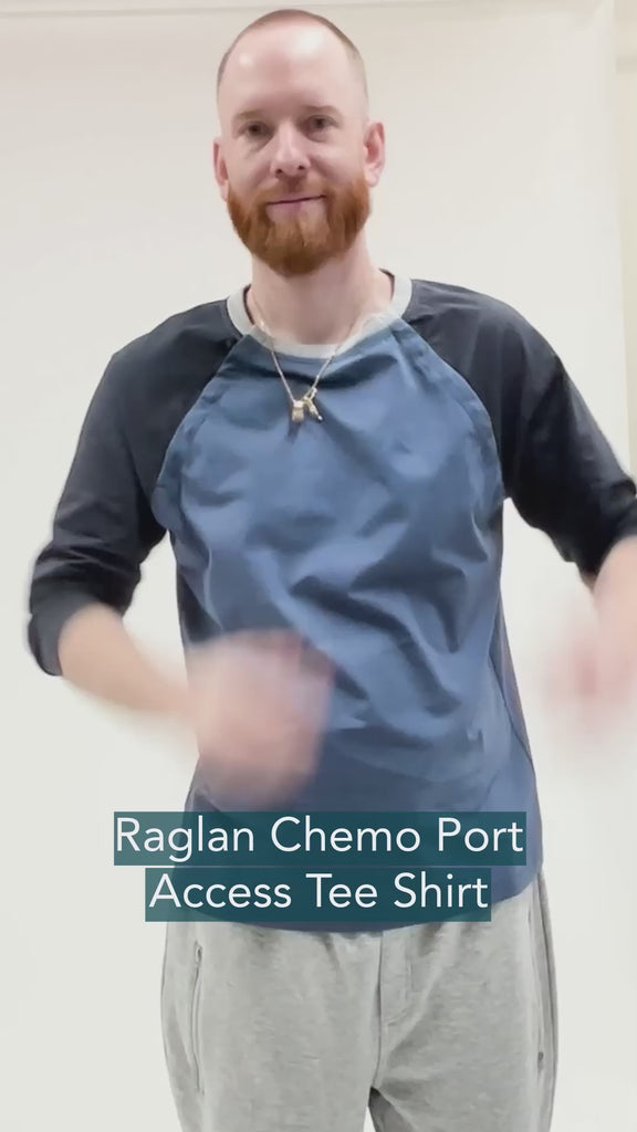 Colorblock Raglan Chemo Port Access Tee Shirt Video