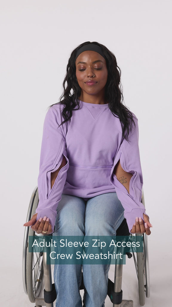 Sleeve Zip Access Crew Sweatshirt Video