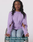 Sleeve Zip Access Crew Sweatshirt Video