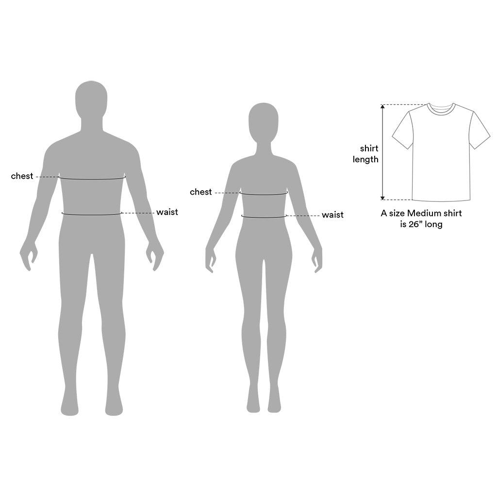 Figures showing points of measure for tee