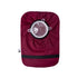 Flat of Burgundy elastic ostomy bag cover with pouch