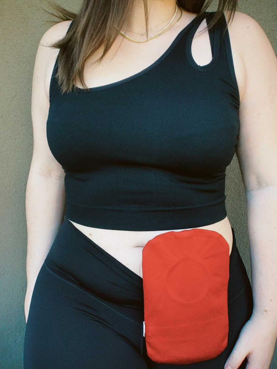 Orange Elastic Ostomy Bag Cover