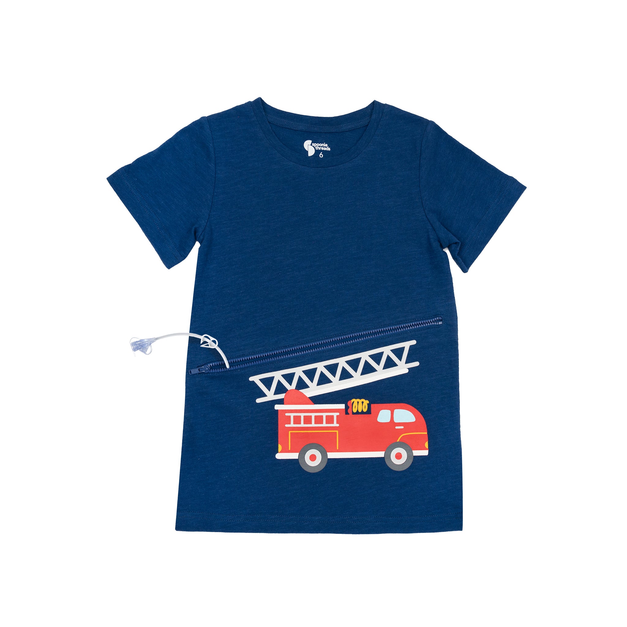 Royal Blue Fire Truck G-Tube Zip Shirt FINAL CLEARANCE