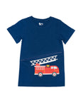 Royal Blue Fire Truck G-Tube Zip Shirt FINAL CLEARANCE