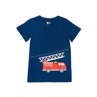 Royal Blue Fire Truck G-Tube Zip Shirt