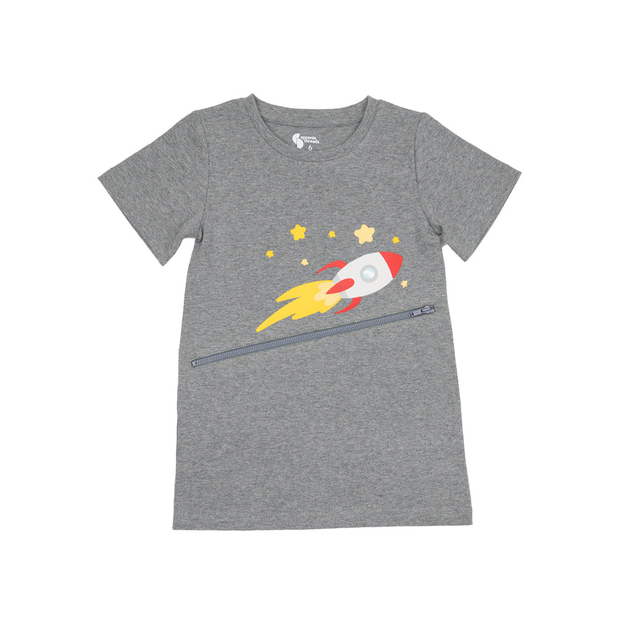 Gray Spaceship G-Tube Zip Shirt