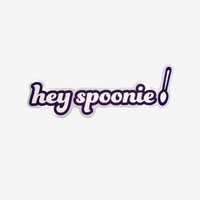 Purple and white Hey Spoonie sticker