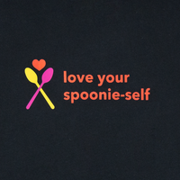 Black Unisex “Love Your Spoonie Self” T-Shirt detail