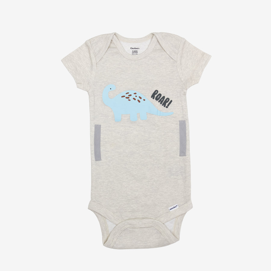 Oatmeal Roar Short Sleeve Onesie
