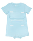 Light Blue Shark Pocket Flap Bodysuit FINAL CLEARANCE