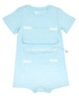 Light Blue Shark Pocket Flap Bodysuit FINAL CLEARANCE