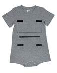 Gray Taco Pocket Flap Bodysuit FINAL CLEARANCE