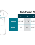 Kid’s Pocket Flap Bodysuit size chart