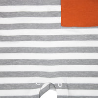 White/Gray Stripe Romper