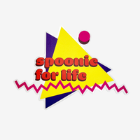 Yellow purple and pink Spoonie For Life sticker