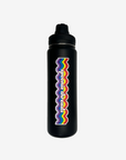 Rainbow Spoonie Threads sticker on black water bottle